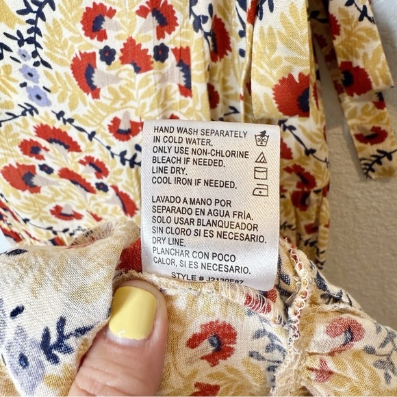 NWT BILLA 77 Bellview Floral Wheat Boho Puff Sleeve Wrap Maxi Dress Sz XS - Picture 12 of 16